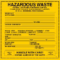 hazardous labels waste cart